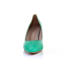 Luxury women's shoes: genuine leather, emerald green