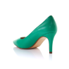 Zapatos de lujo para mujer: piel auténtica, verde esmeralda