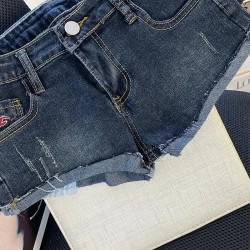 Women's low-rise denim shorts, denim, fashion, trend, summer, short,