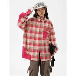 Autumn clothing: plaid shirt, casual style