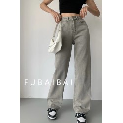 Women's clothing: grey jeans, high waist, 90s