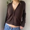 Women's zip-up knit sweater: trendy and comfy