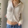 Women's zip-up knit sweater: trendy and comfy