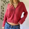 Women's zip-up knit sweater: trendy and comfy