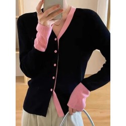 cardigan, maglia, colori a contrasto, donna, moda, tendenza, giovane, casual, chic, rock,