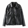 Blouson moto femme, cuir vegan, nœud, tendance automne