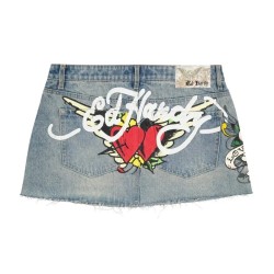 Mini gonna jeans vintage Y2K: stile gotico e urbano