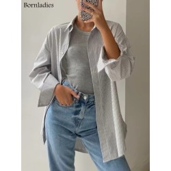 Camisa Oversize de Algodón Orgánico a Rayas: Estilo Casual y Chic