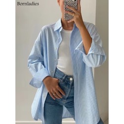 Camicia Oversize Bio a Righe: Stile Casual e Chic