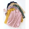 retro shirt, organic cotton, oversize, casual, vintage, women's fashion, fall, turn-down collar, long sleeves, comfortable