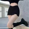 Black Slit Mini Skirt: Gothic, Sexy, Streetwear