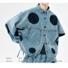 Women's Denim Jacket with Polka Dots - Rock Trend