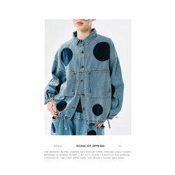 Veste Denim à Pois Femme - Tendance Rock