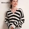 Oversized Striped Cashmere Sweater: Chic & Comfort