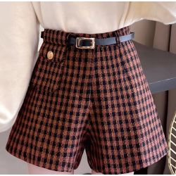 High-Waisted Vintage Tweed Shorts: Chic and Trendy