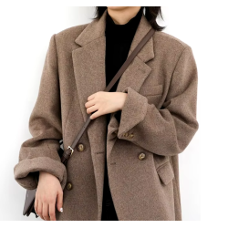 manteau laine, vintage, femme, chic, élégant, hiver, chaud, confortable, tailleur, bureau, classique, mode, vêtement