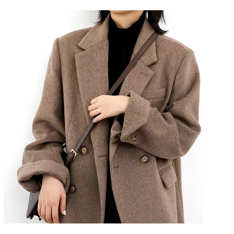 manteau laine, vintage, femme, chic, élégant, hiver, chaud, confortable, tailleur, bureau, classique, mode, vêtement