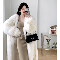 faux fur coat, fox fur, long coat, korean style, winter clothing, women's fashion, ethical faux fur, oversized coat,