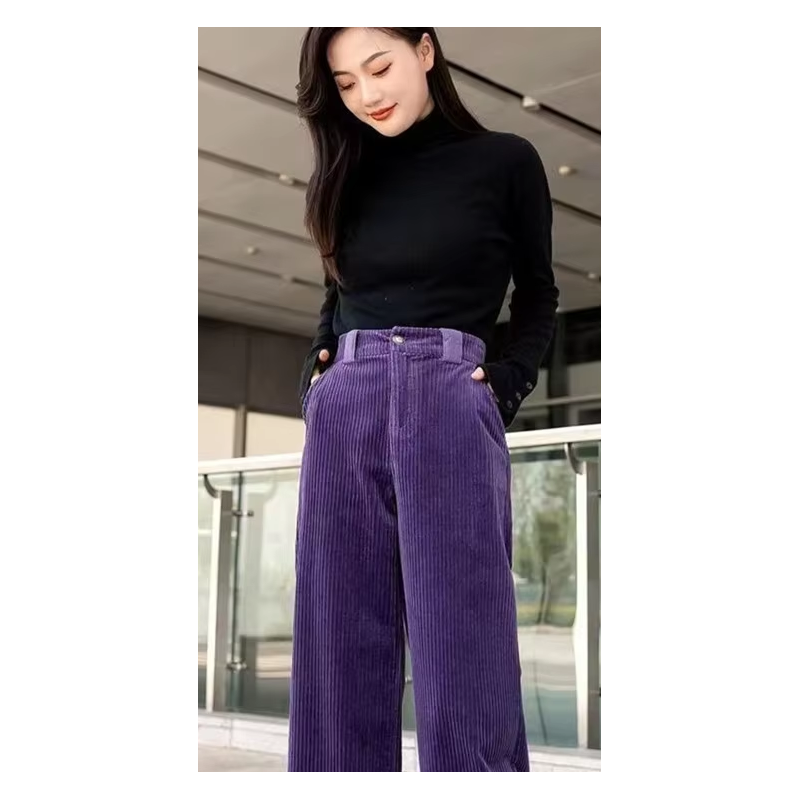 corduroy pants, wide leg pants, high waist, vintage fashion, 90s, women, trendy, casual, comfortable