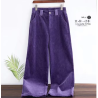 Mode 90's : Pantalon large en velours violet