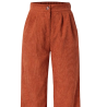 Rust High-Waisted Corduroy Pants - Retro Style