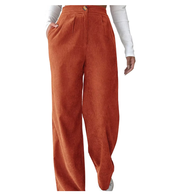 corduroy pants, high waist, women, fashion, autumn, winter, casual, chic, vintage, comfortable, plus size