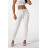 Pantalon simili cuir femme, blanc, taille haute, éthique