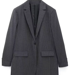 Blazer oversize a righe, tendenza Ganni, autunno inverno