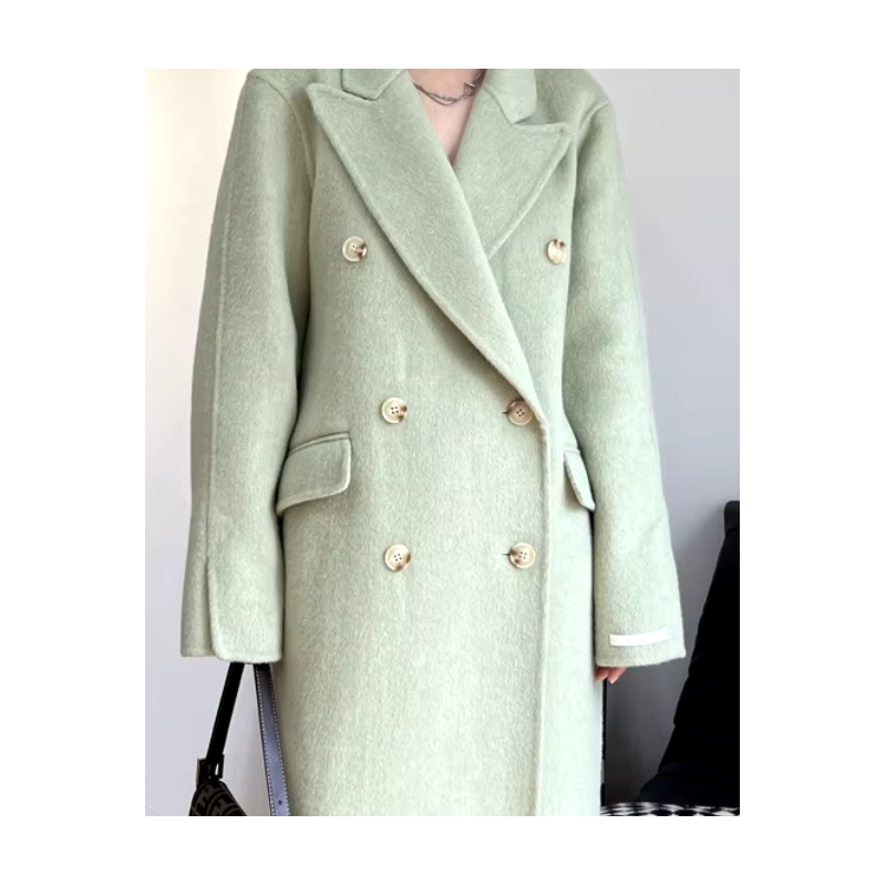 women's coat, wool, tweed, fur, oversize, winter, fashion, trendy, chic, rock, double-sided, cashmere, high-end,