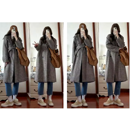 Il nostro cappotto in lana a quadretti è qui per riscaldarti quest'inverno! è perfetto per un look retrò e moderno