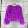 Faux fur coat, vibrant colors, unique style