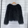 Faux fur coat, vibrant colors, unique style