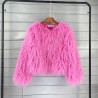 Faux fur coat, vibrant colors, unique style