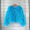 Faux fur coat, vibrant colors, unique style