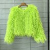 Faux fur coat, vibrant colors, unique style