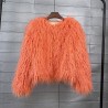 Faux fur coat, vibrant colors, unique style