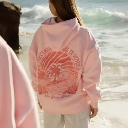 boho, chic, confortable, tendance, pull à capuche, imprimé coucher de soleil,