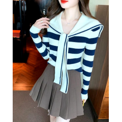 Pull marin Sailor Moon, rayures, col bateau, rétro, tendance