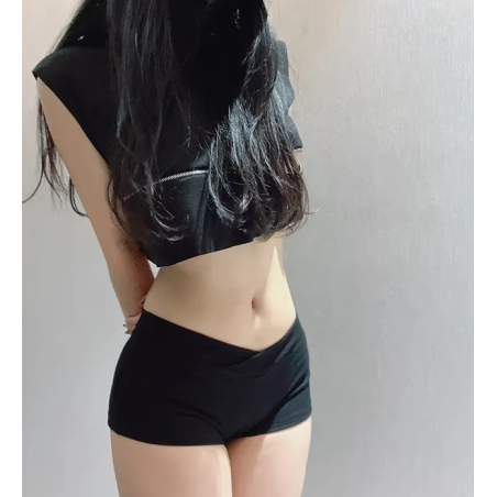 Shorts deportivos mujer, ultra cortos, algodón, negro, fitness