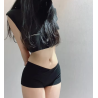 Short sport femme, ultra court, coton, noir, fitness