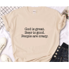 Funny t-shirt, God is great, organic cotton, casual