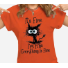 T-shirt gatto, It's Fine, casual, originale