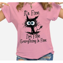 T-shirt gatto, It's Fine, casual, originale