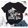 Camiseta divertida y ecológica "Sauve water, drink wine"