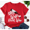 Camiseta divertida y ecológica "Sauve water, drink wine"