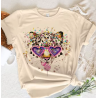 t-shirt, léopard, féminin, tendance, mode, été, décontracté, original, animalier, drôle, humoristique