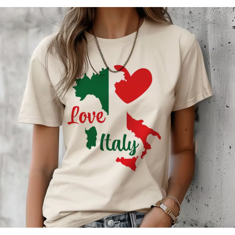 Camiseta, mujer, verano, Italia, moda, dolce vita,